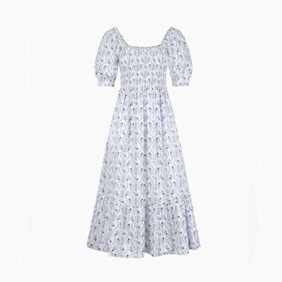 NWT Hill House Home The Louisa Nap Dress in Blue Vine Stripe Multiple Sizes